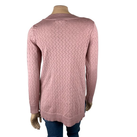 Cable & Gauge Pink Lightweight V Neck Sweater Women's Small - Picture 5 of 6